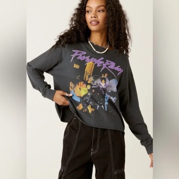 Daydreamer Prince Purple Rain Cropped Long Sleeve T-Shirt S Pristine Condition - Picture 1 of 6